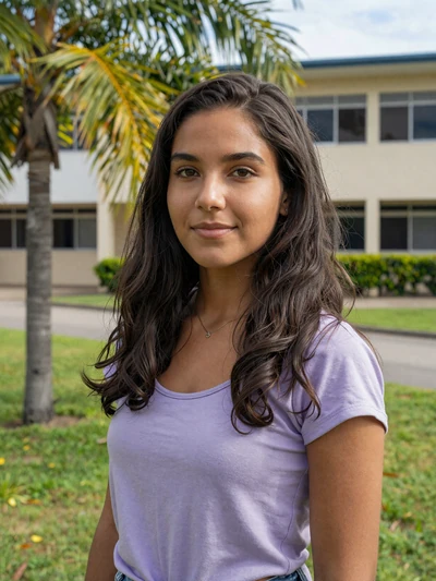 Priscilla, 23, Belizean Creole woman from Belmopan with wavy hair in lavender top near university campus - verified dating profile