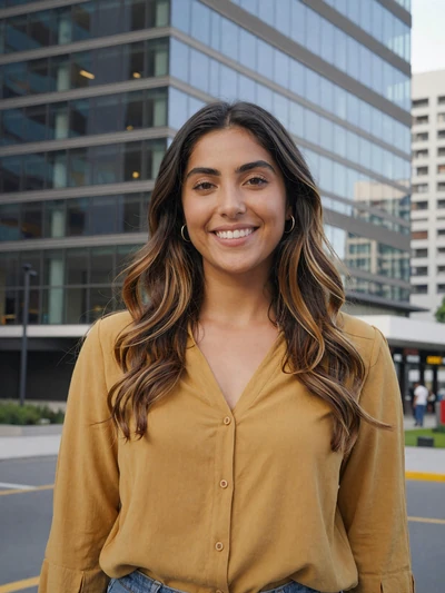 Florencia, 25, Chilean woman from Santiago with caramel-highlighted hair in Las Condes business district - Latin 312 verified profile