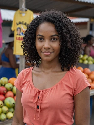 Keisha, 26, Grenadian woman from St. George's with natural curly hair at Caribbean market - Latin 312 Dating verified profile