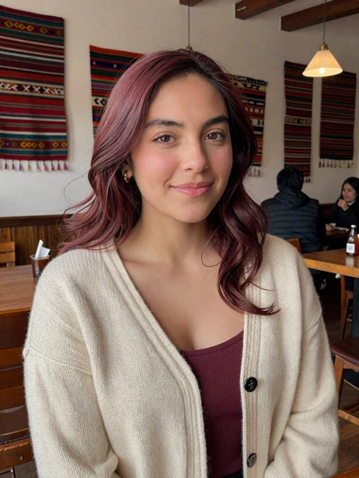Daniela, 26, Peruvian single from Huancayo at cozy Andean coffee shop with warm interior - verified dating profile