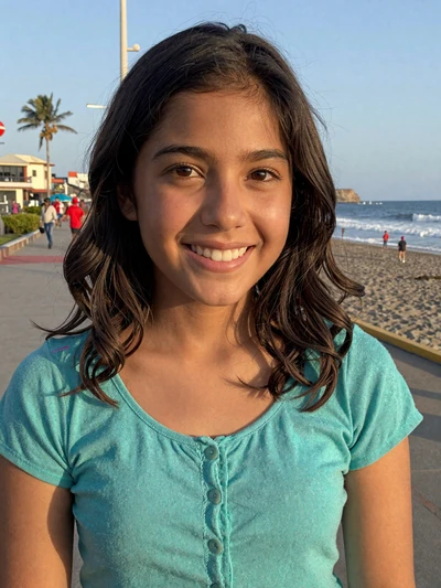 Alejandra, 23, Peruvian single from Piura at beachside promenade with joyful expression - verified dating profile