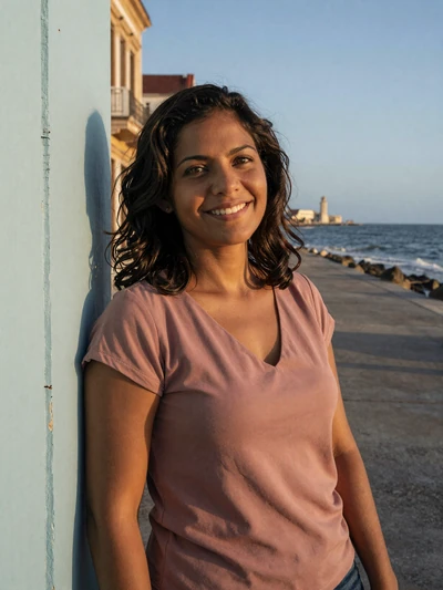Yanitza, 29, Cuban woman from Cienfuegos on waterfront promenade with ocean view - Latin 312 verified profile