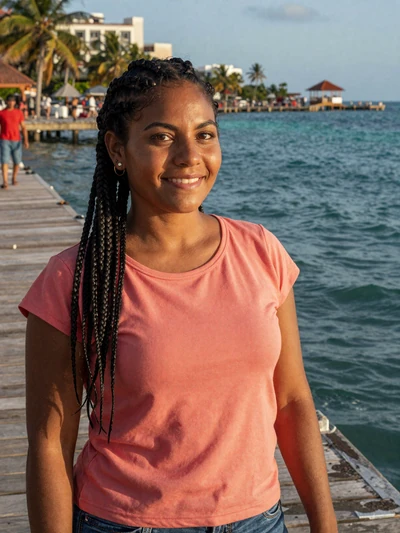 Reina, 30, Honduran Garífuna woman from La Ceiba on Caribbean pier - Latin 312 verified profile