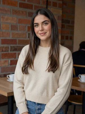 Martina, 26, Uruguayan woman from Montevideo with dark brown hair at a cozy cafe - Latin 312 Dating verified profile